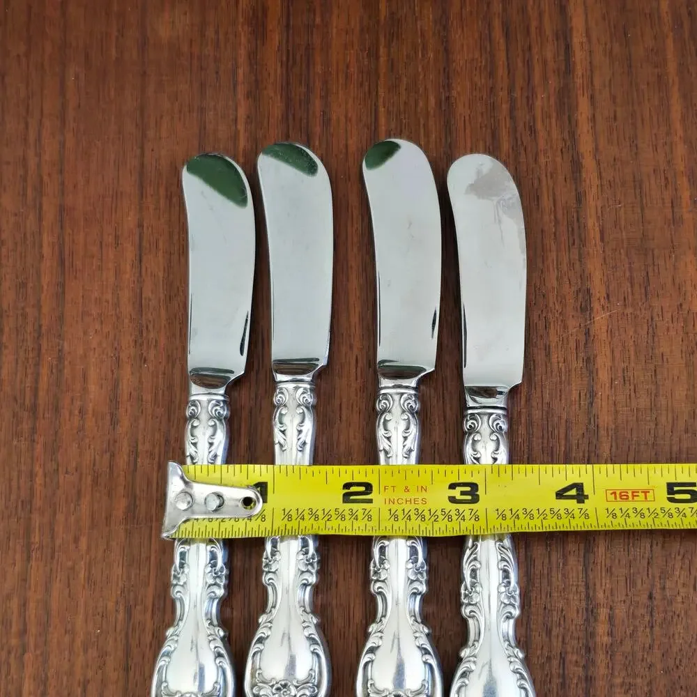 Gorham Melrose Sterling Silver Butter Spreader 4 Pcs Hollow Handle No Monogram